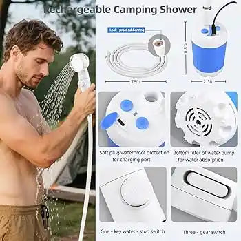 Compact Handheld Outdoor Shower - Peelee