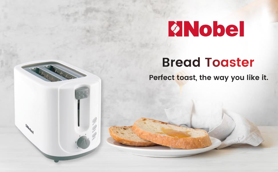 Nobel 2 Slice Toaster 700W | Bread Toaster with Browning Control