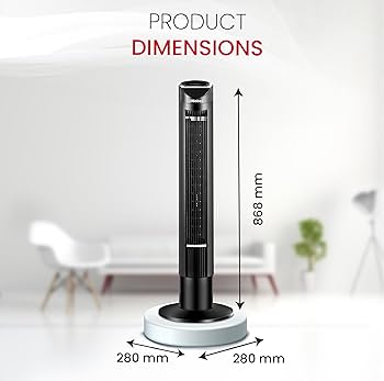 Nobel Tower Fan with Remote | 55W Oscillating Cooling Fan
