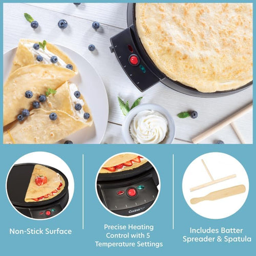 Cucina Pro Electric Crepe Maker | 13-Inch Non-Stick Crepe Griddle