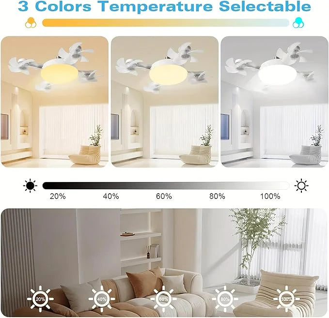 F4 Multifunctional Fan Light | E27 Ceiling Fan LED Light with Remote Control