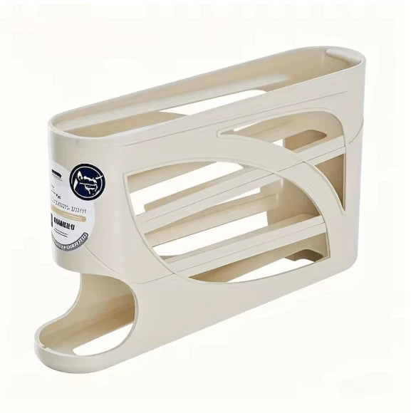 Rolling Egg Dispenser Rack | Automatic Egg Storage Organizer for Fridge